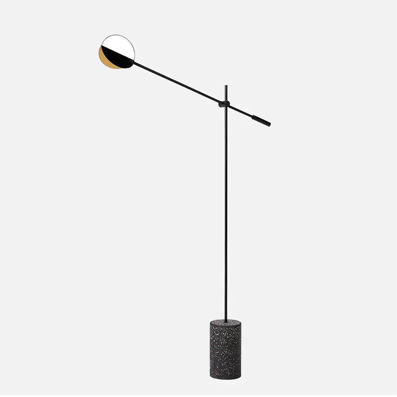 Modern Minimalist Reading Floor Lamp with Terrazzo Base